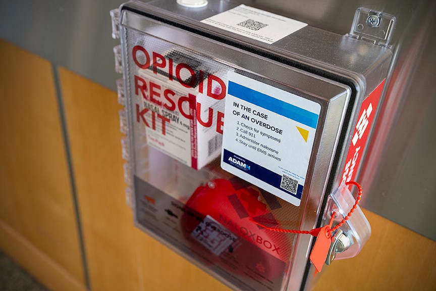 Naloxbox installed inside a building of Ohio State